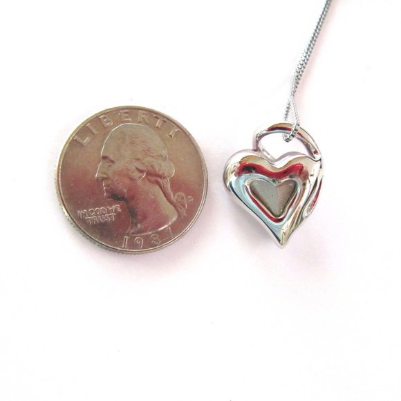 Silver & pink rhinestone heart pendant - Mother's Day - Picture 7 of 7